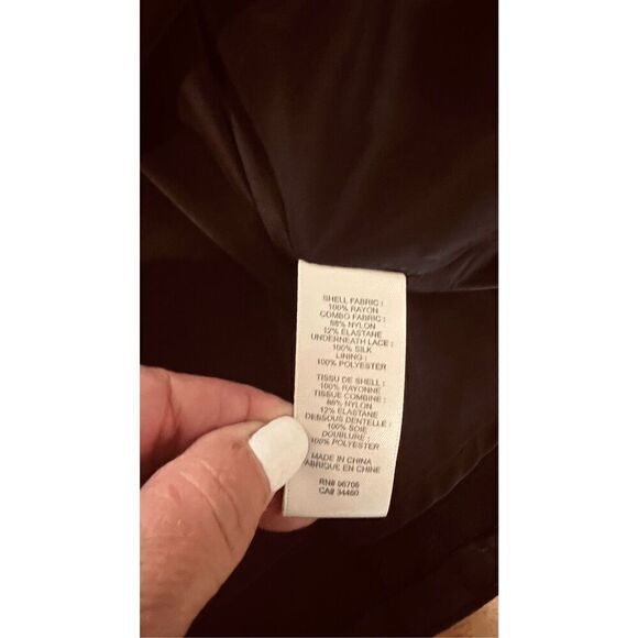 Rebecca Taylor Black Lace Panel Back Zip Short Sleeve Dress SZ 4 - Picture 8 of 11